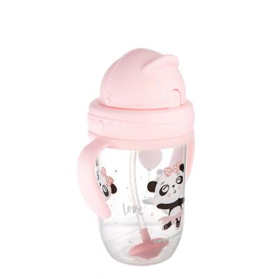 Canpol babies Exotic Animals Non-Spill Expert Cup With Weighted Straw Pink Trinkbecher für Kinder 270 ml