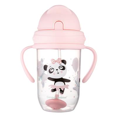 Canpol babies Exotic Animals Non-Spill Expert Cup With Weighted Straw Pink Trinkbecher für Kinder 270 ml