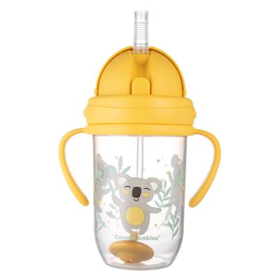 Canpol babies Exotic Animals Non-Spill Expert Cup With Weighted Straw Yellow Trinkbecher für Kinder 270 ml