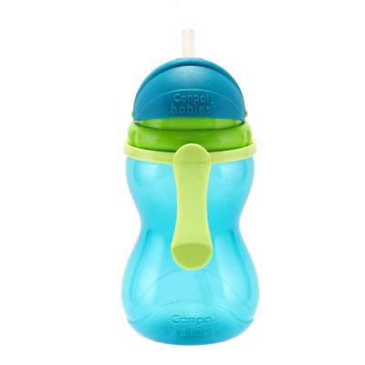 Canpol babies Active Cup Sport Cup With Flip-Top Straw Blue Trinkbecher für Kinder 370 ml