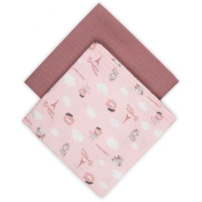 Canpol babies Bonjour Paris Muslin Squares Diapers Pink Stoffwindel für Kinder 2 St.