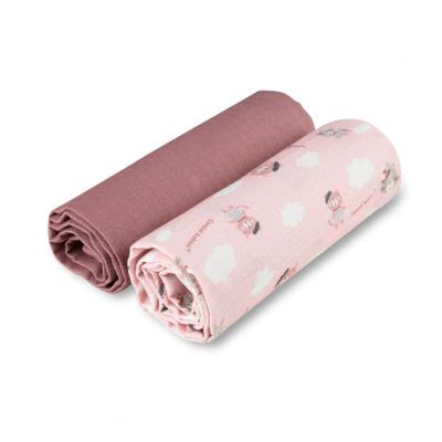 Canpol babies Bonjour Paris Muslin Squares Diapers Pink Stoffwindel für Kinder 2 St.