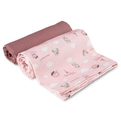 Canpol babies Bonjour Paris Muslin Squares Diapers Pink Stoffwindel für Kinder 2 St.