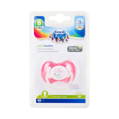 Canpol babies Bunny &amp; Company Latex Soother Pink 6-18m Schnuller für Kinder 1 St.