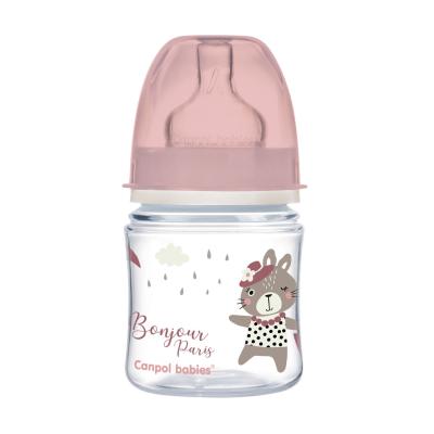 Canpol babies Bonjour Paris Easy Start Anti-Colic Bottle Pink 0m+ Babyflasche für Kinder 120 ml