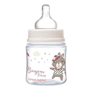 Canpol babies Bonjour Paris Easy Start Anti-Colic Bottle Pink 0m+ Babyflasche für Kinder 120 ml