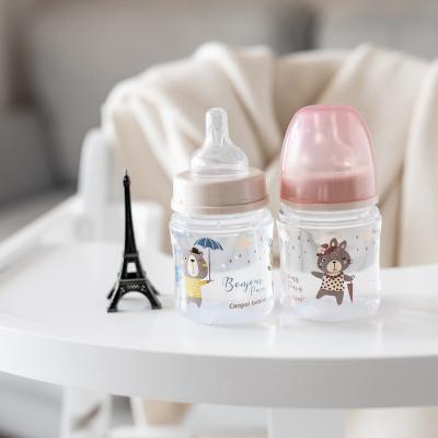 Canpol babies Bonjour Paris Easy Start Anti-Colic Bottle Pink 0m+ Babyflasche für Kinder 120 ml