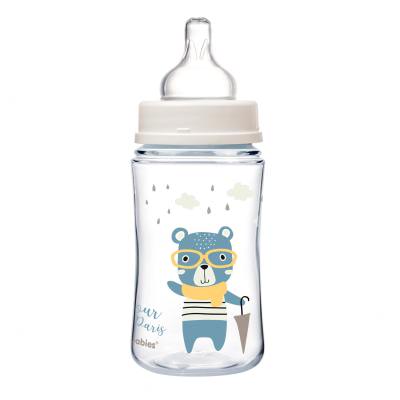 Canpol babies Bonjour Paris Easy Start Anti-Colic Bottle Blue 3m+ Babyflasche für Kinder 240 ml