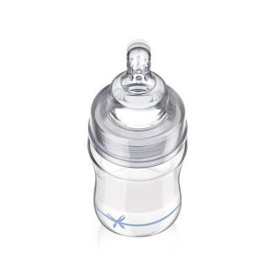 LOVI Baby Shower Glass Bottle Blue 0m+ Babyflasche für Kinder 150 ml