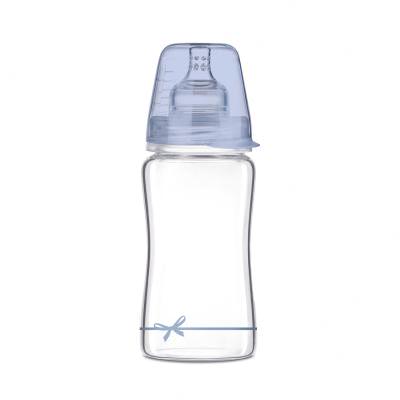 LOVI Baby Shower Glass Bottle Blue 3m+ Babyflasche für Kinder 250 ml