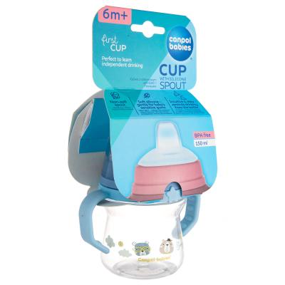 Canpol babies Bonjour Paris First Cup Blue 6m+ Trinkbecher für Kinder 150 ml