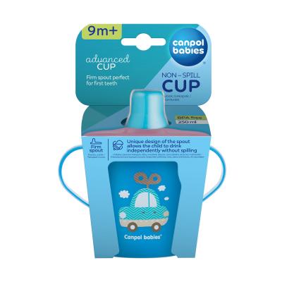 Canpol babies Toys Non-Spill Cup Blue 9m+ Trinkbecher für Kinder 250 ml