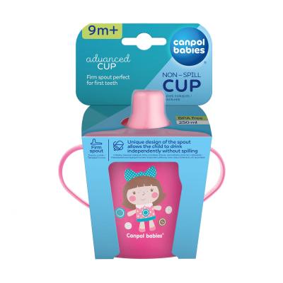 Canpol babies Toys Non-Spill Cup Pink 9m+ Trinkbecher für Kinder 250 ml