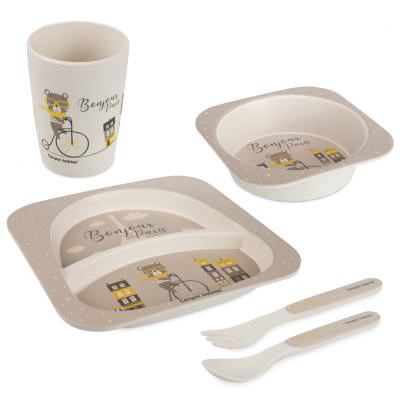 Canpol babies Bonjour Paris Tableware Set Beige Geschirr für Kinder Set