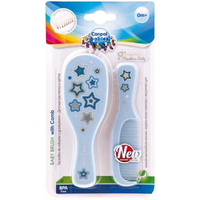 Canpol babies Newborn Baby Baby Brush With Comb Stars Haarkamm für Kinder Set