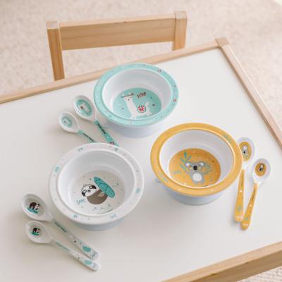 Canpol babies Exotic Animals Melamine Bowl With Suction Ring Turquoise Geschirr für Kinder 270 ml