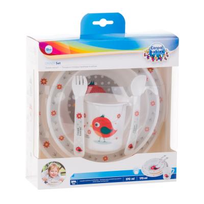 Canpol babies Cute Animals Dinner Set Bird Geschirr für Kinder Set