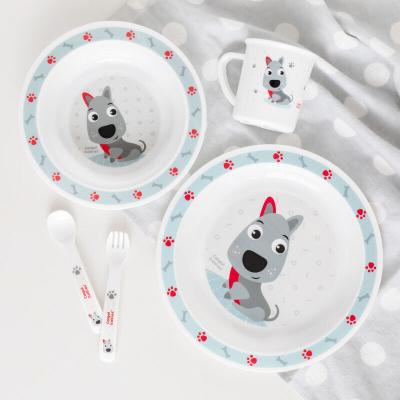 Canpol babies Cute Animals Dinner Set Dog Geschirr für Kinder Set