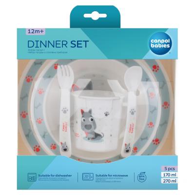 Canpol babies Cute Animals Dinner Set Dog Geschirr für Kinder Set