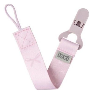 LOVI Baby Shower Soother Clip With Ribbon Girl Schnullerclip für Kinder 1 St.