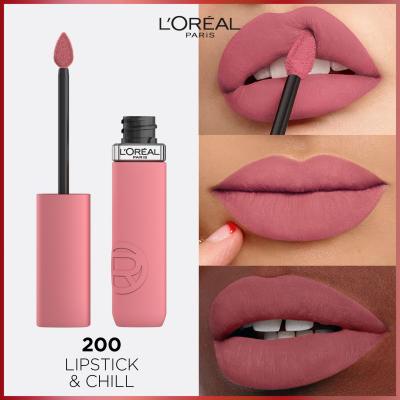 L&#039;Oréal Paris Infaillible Matte Resistance Lipstick Lippenstift für Frauen 5 ml Farbton  200 Lipstick&amp;Chill