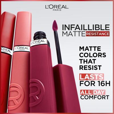 L&#039;Oréal Paris Infaillible Matte Resistance Lipstick Lippenstift für Frauen 5 ml Farbton  210 Tropical Vacay