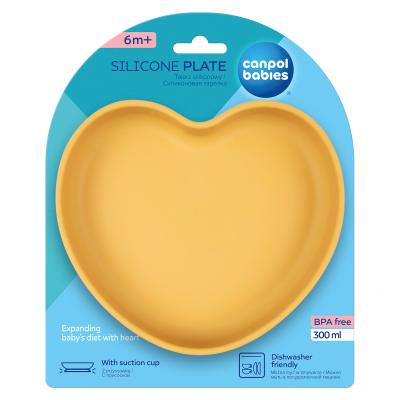 Canpol babies Silicone Suction Plate Yellow Geschirr für Kinder 300 ml