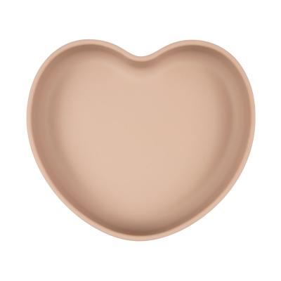 Canpol babies Silicone Suction Plate Heart Beige Geschirr für Kinder 300 ml