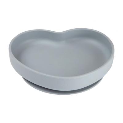 Canpol babies Silicone Suction Plate Heart Grey Geschirr für Kinder 300 ml