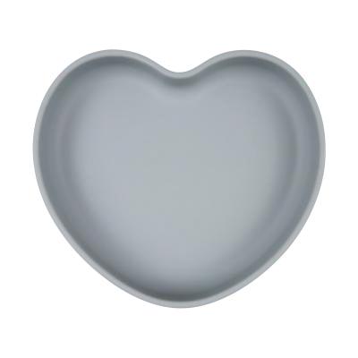 Canpol babies Silicone Suction Plate Heart Grey Geschirr für Kinder 300 ml