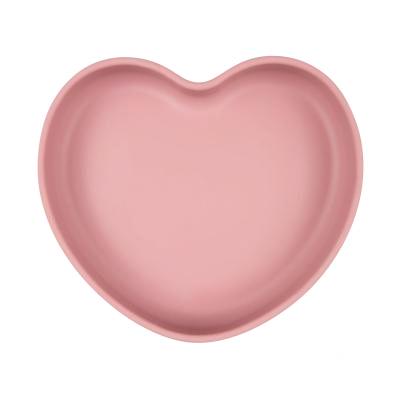 Canpol babies Silicone Suction Plate Heart Pink Geschirr für Kinder 300 ml