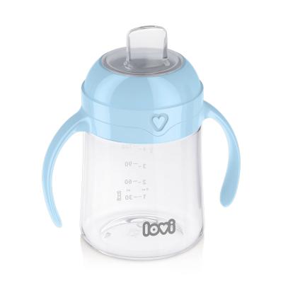 LOVI First Cup With Spout Blue 6m+ Trinkbecher für Kinder 150 ml