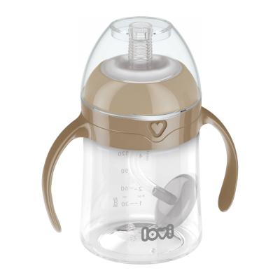 LOVI First Cup With Weighted Straw Brown 6m+ Trinkbecher für Kinder 150 ml