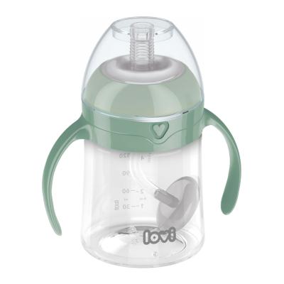 LOVI First Cup With Weighted Straw Green 6m+ Trinkbecher für Kinder 150 ml