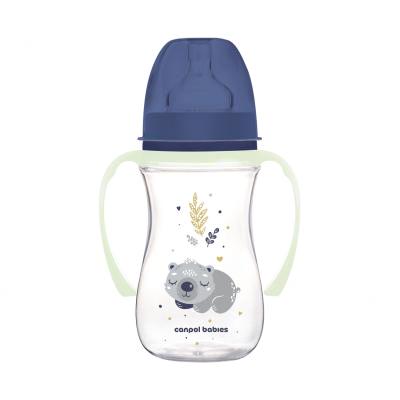 Canpol babies Sleepy Koala Easy Start Anti-Colic Bottle Blue 3m+ Babyflasche für Kinder 240 ml