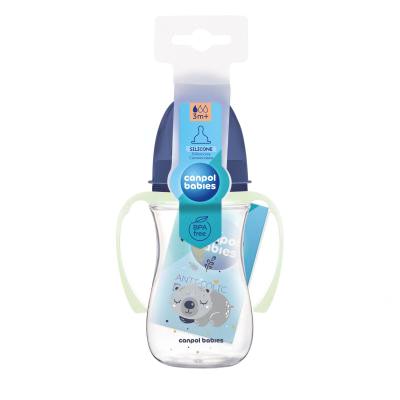 Canpol babies Sleepy Koala Easy Start Anti-Colic Bottle Blue 3m+ Babyflasche für Kinder 240 ml