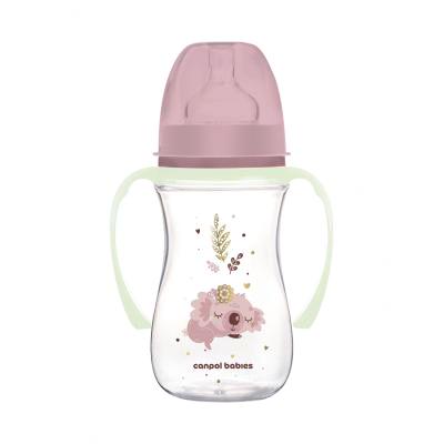 Canpol babies Sleepy Koala Easy Start Anti-Colic Bottle Pink 3m+ Babyflasche für Kinder 240 ml