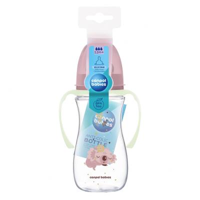 Canpol babies Sleepy Koala Easy Start Anti-Colic Bottle Pink 12m+ Babyflasche für Kinder 300 ml