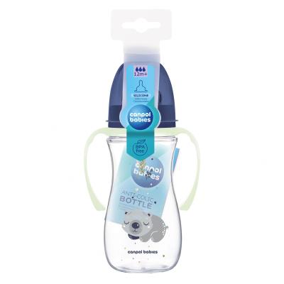 Canpol babies Sleepy Koala Easy Start Anti-Colic Bottle Blue 12m+ Babyflasche für Kinder 300 ml