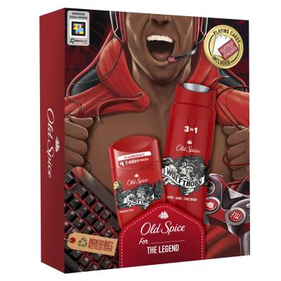 Old Spice Wolfthorn Geschenkset Deostick 50 ml + Duschgel 3in1 250 ml + Spielkarten