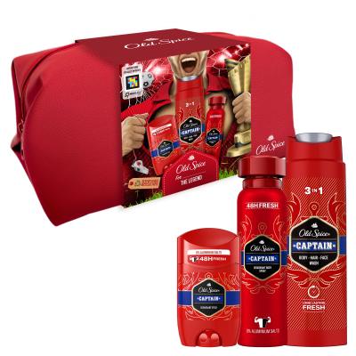 Old Spice Captain Geschenkset Deostick 50 ml + Duschgel 3in1 250 ml + Deodorant 150 ml + Kosmetiktasche