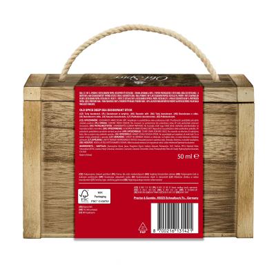 Old Spice Deep Sea Geschenkset Deostick 50ml + Duschgel 3in1 250ml + Aftershave 100ml + Holzbox