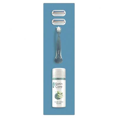 Gillette Venus Geschenkset Rasierer Venus Smooth 1 St. + Ersatzkopf 1 St. + Rasiergel Satin Care Sensitive Aloe Vera 75 ml