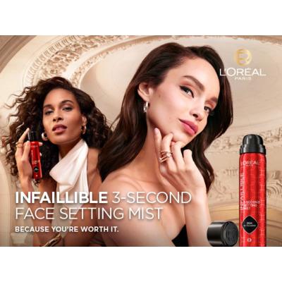 L&#039;Oréal Paris Infaillible 3-Second Setting Mist Make-up Fixierer für Frauen 75 ml