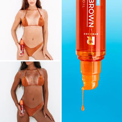 Byrokko Shine Brown Beta Carotene Tanning Maximiser Oil Sonnenschutz für Frauen 150 ml