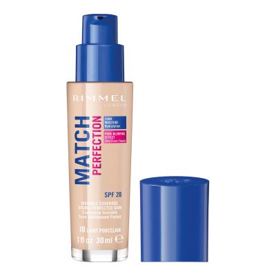 Rimmel London Match Perfection SPF20 Foundation für Frauen 30 ml Farbton  010 Light Porcelain