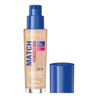 Rimmel London Match Perfection SPF20 Foundation für Frauen 30 ml Farbton  100 Ivory