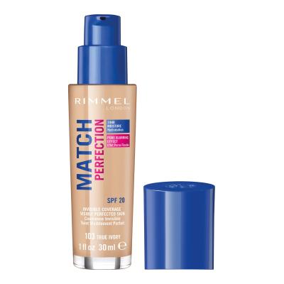 Rimmel London Match Perfection SPF20 Foundation für Frauen 30 ml Farbton  103 True Ivory