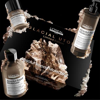 L&#039;Oréal Professionnel Absolut Repair Molecular Glacial Utopia Limited Edition Geschenkset Absolut Repair Molecular Professional Shampoo 300 ml + Haarserum Absolut Repair Molecular Professional Rinse-Off Serum 250 ml + Haarmaske Professional Leave-In Mask 50 ml