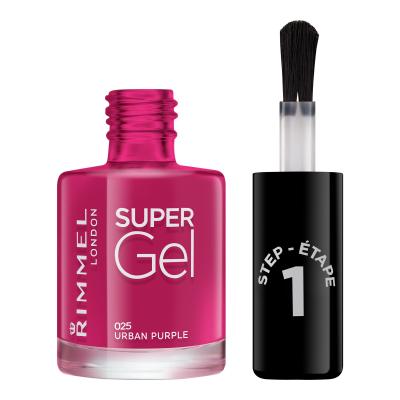 Rimmel London Super Gel STEP1 Nagellack für Frauen 12 ml Farbton  025 Urban Purple